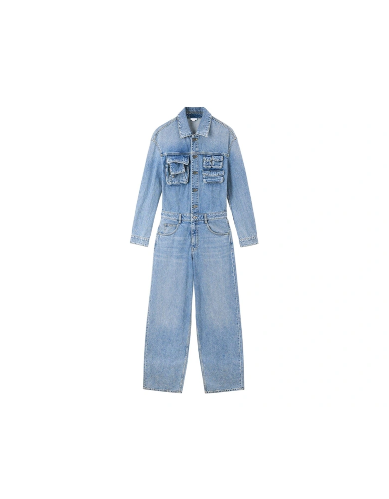 Denim Jumpsuit -middle Blue