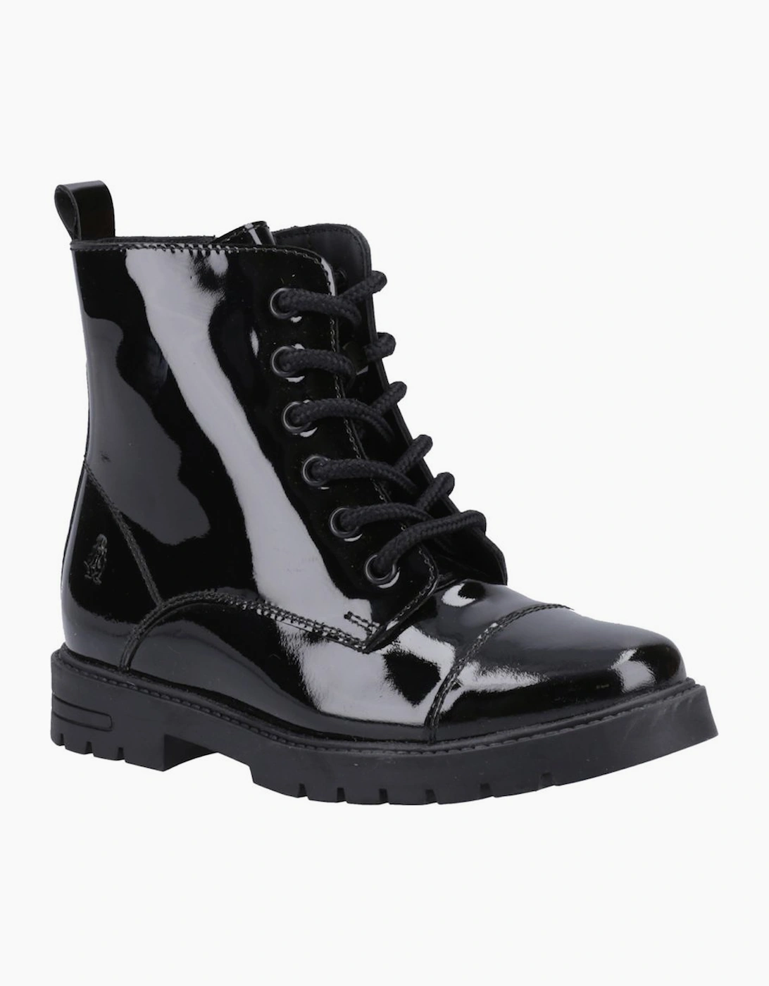 Hush Puppies Girls Black 'S Lauren Patent Senior School Boots  3 Junior Size 3 Kids