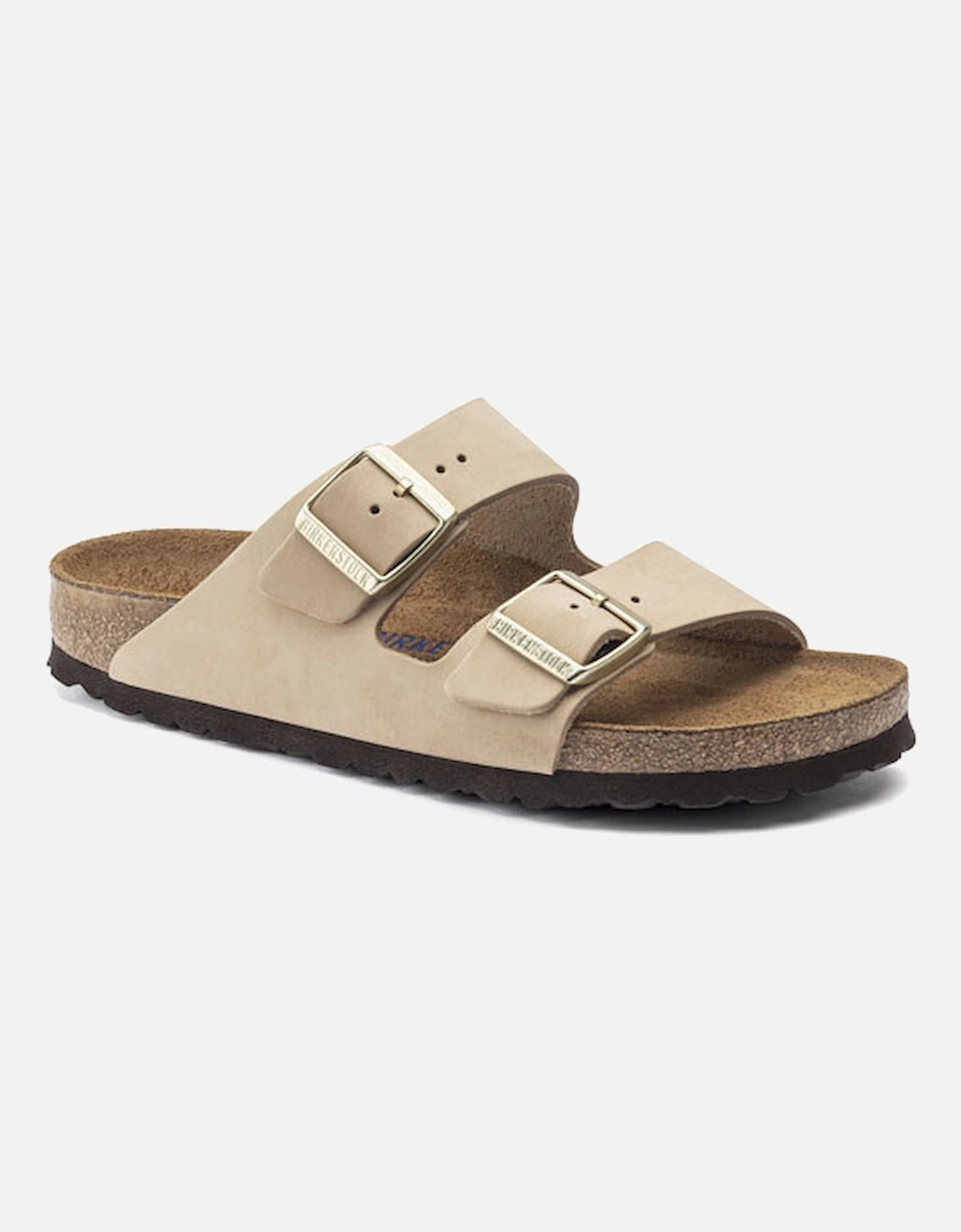 Birkenstock Women's Arizona Soft Footbed Nubuck Leather Sandal Sandcastle