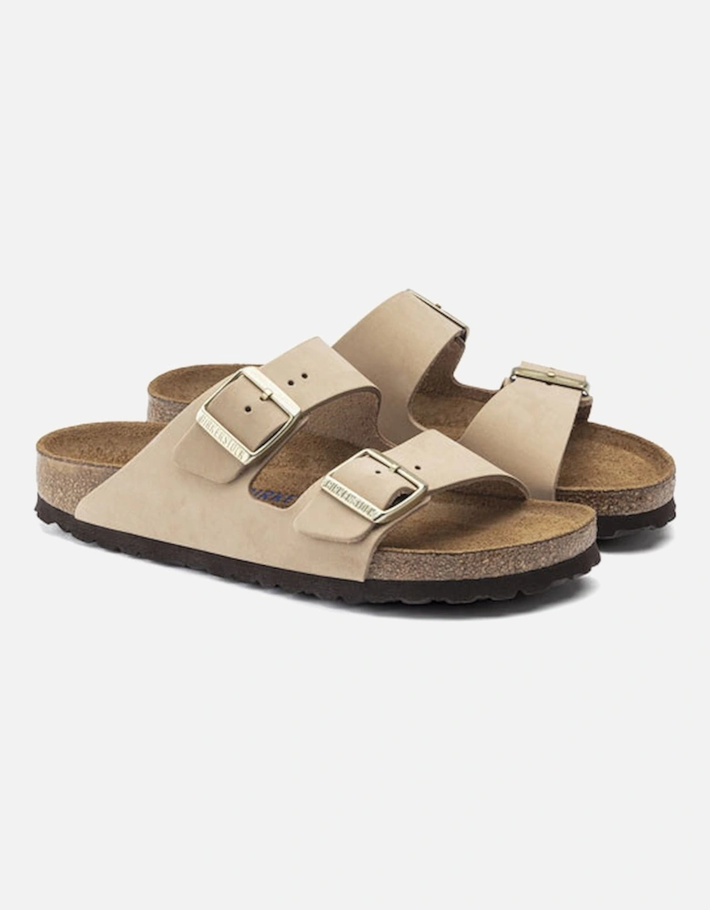 Birkenstock Women's Arizona Soft Footbed Nubuck Leather Sandal Sandcastle