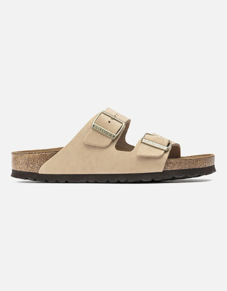 Birkenstock Women's Arizona Soft Footbed Nubuck Leather Sandal Sandcastle