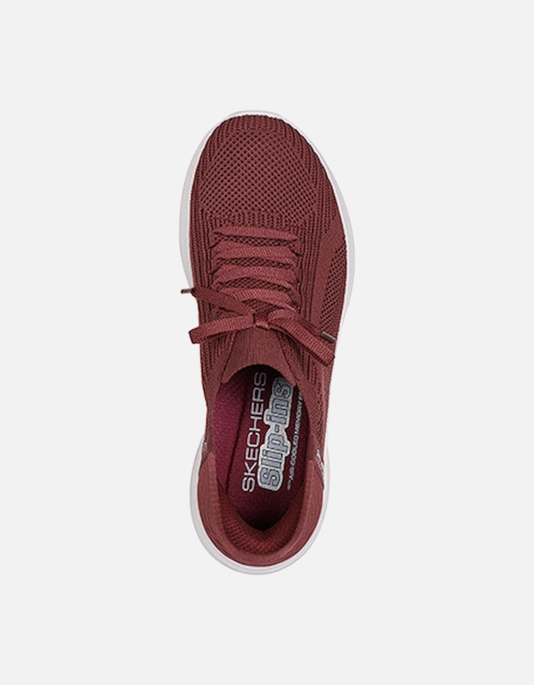 Women's Ultra Flex 3.0 Stretch Knit Laced Slip Ins Burgundy