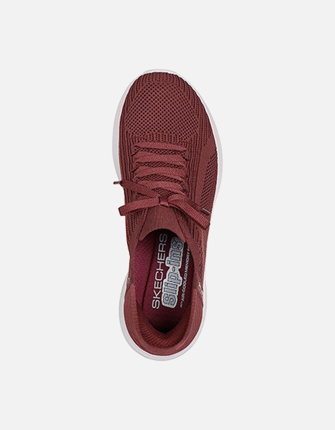 Women's Ultra Flex 3.0 Stretch Knit Laced Slip Ins Burgundy