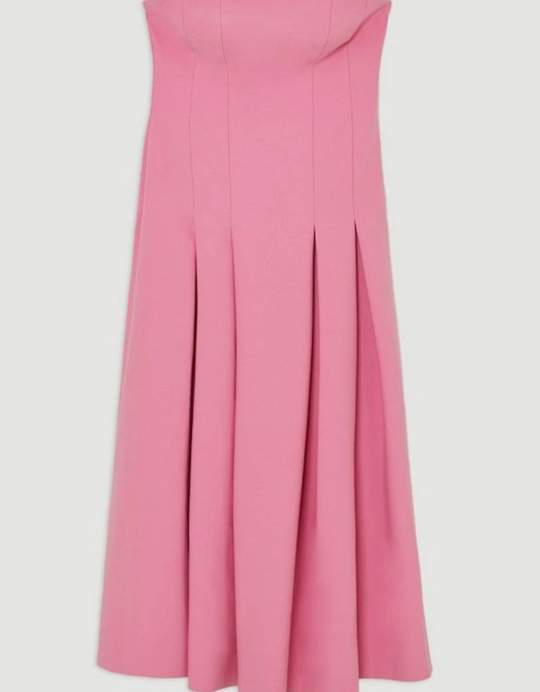 Petite Compact Stretch Tailored Midi Prom Dress