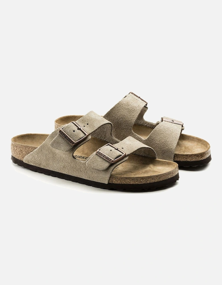 Birkenstock Women's Arizona Suede Leather Sandal Taupe Narrow Fit