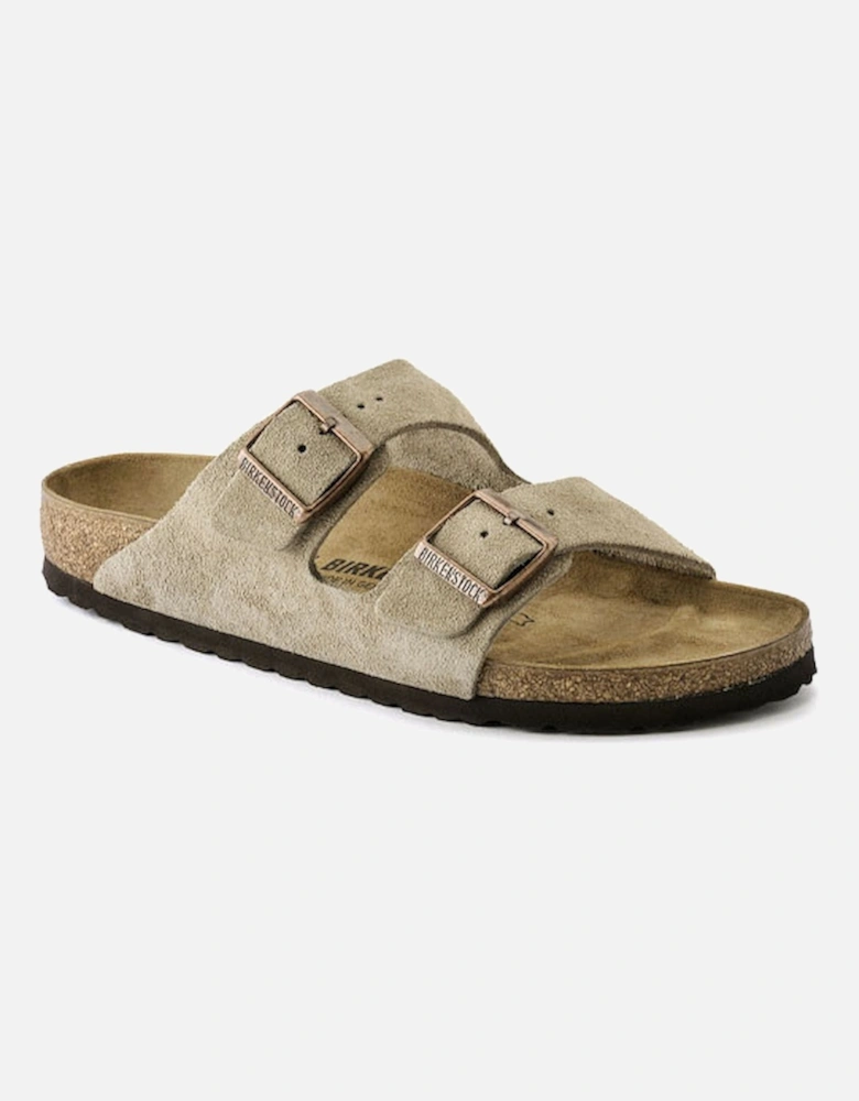 Birkenstock Women's Arizona Suede Leather Sandal Taupe Narrow Fit