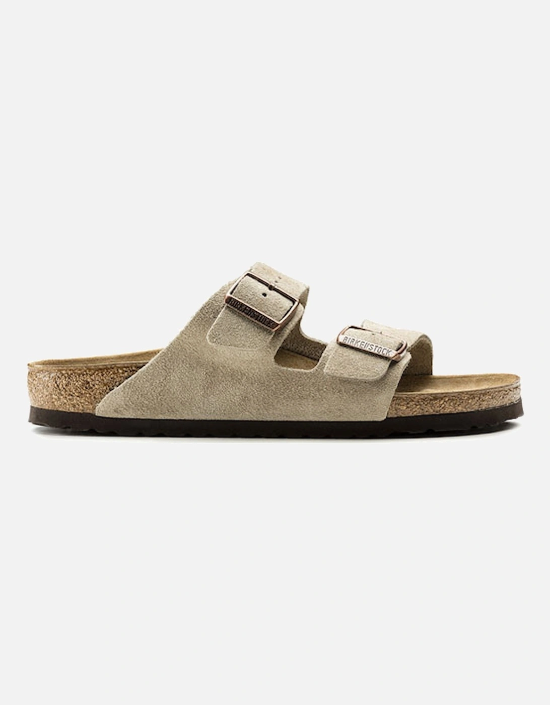 Birkenstock Women's Arizona Suede Leather Sandal Taupe Narrow Fit