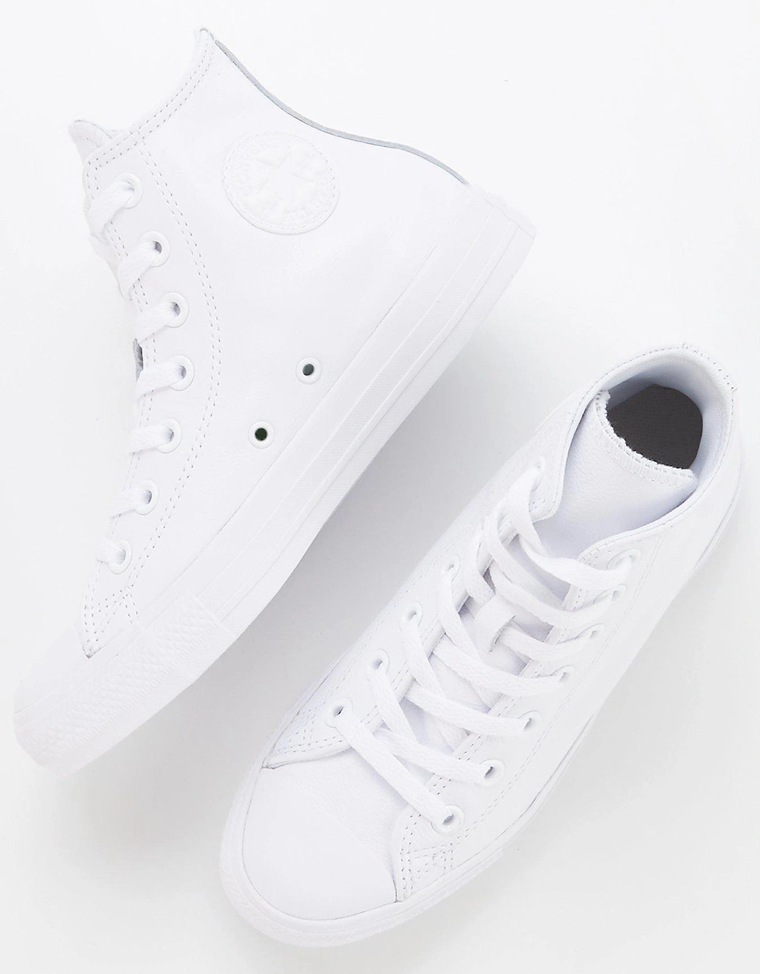 Leather Hi Top Trainers - White