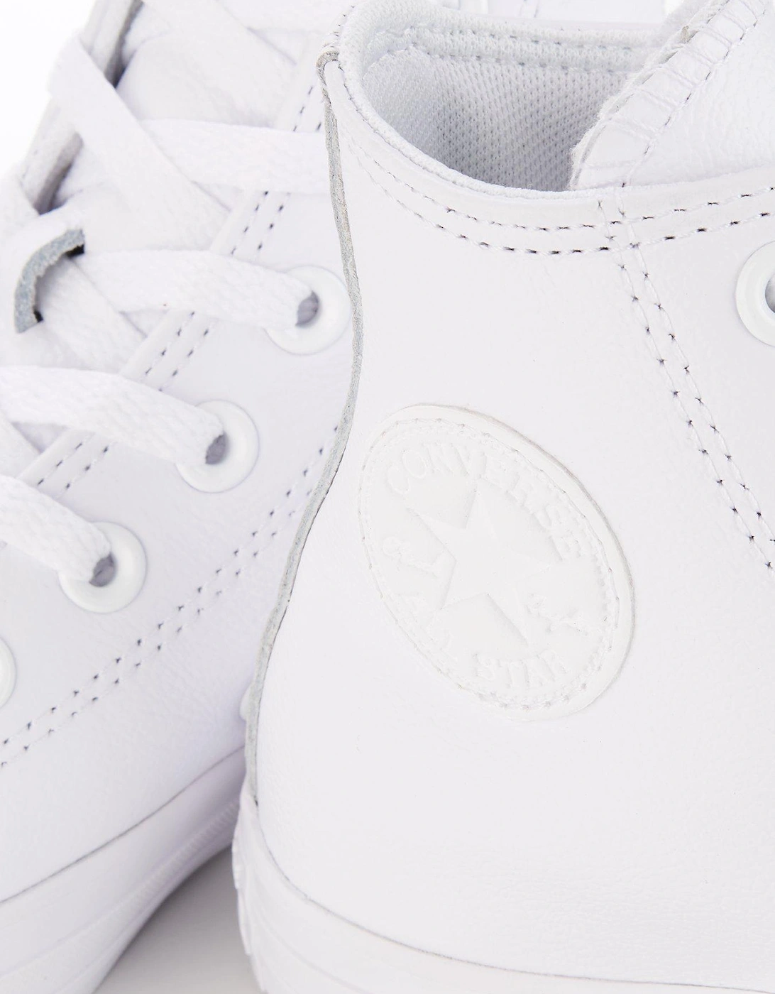 Leather Hi Top Trainers - White