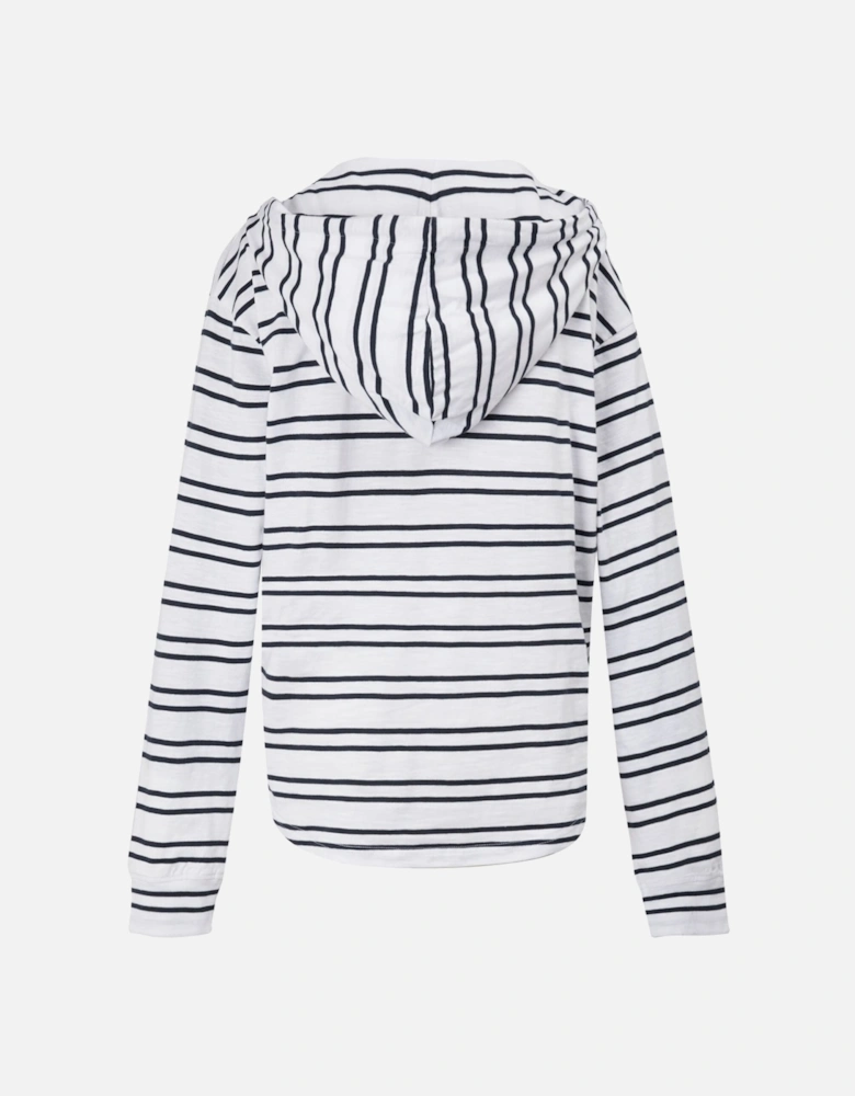 Womens/Ladies Minerve Stripe V Neck Hoodie