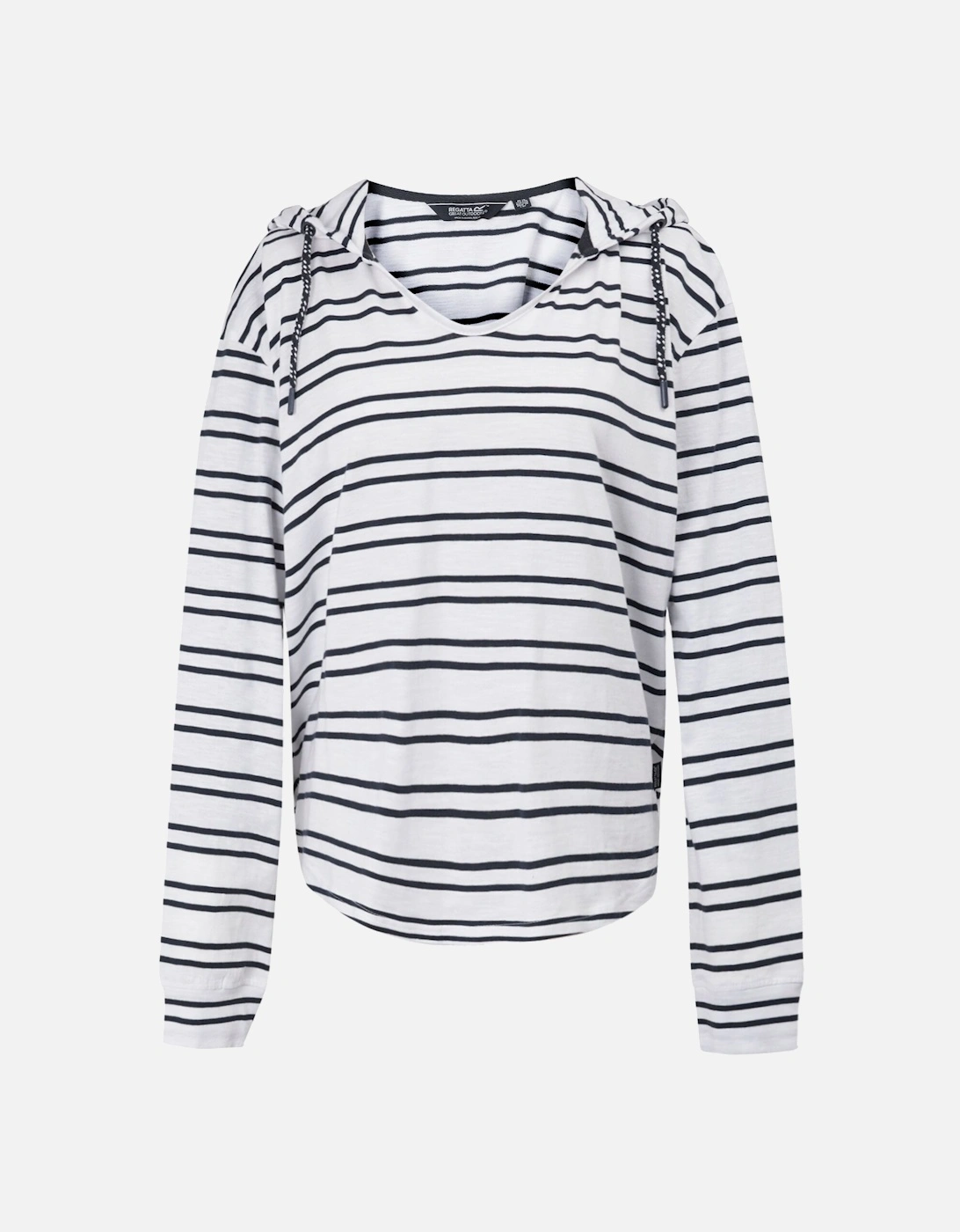 Womens/Ladies Minerve Stripe V Neck Hoodie, 6 of 5