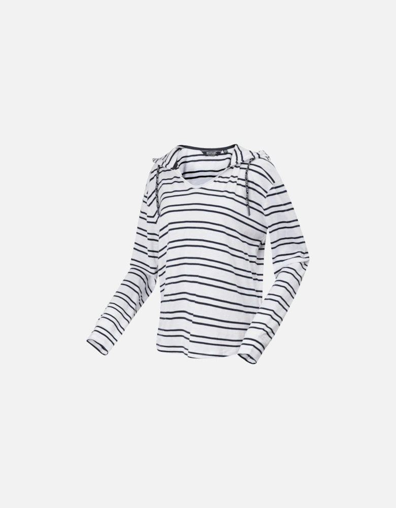 Womens/Ladies Minerve Stripe V Neck Hoodie