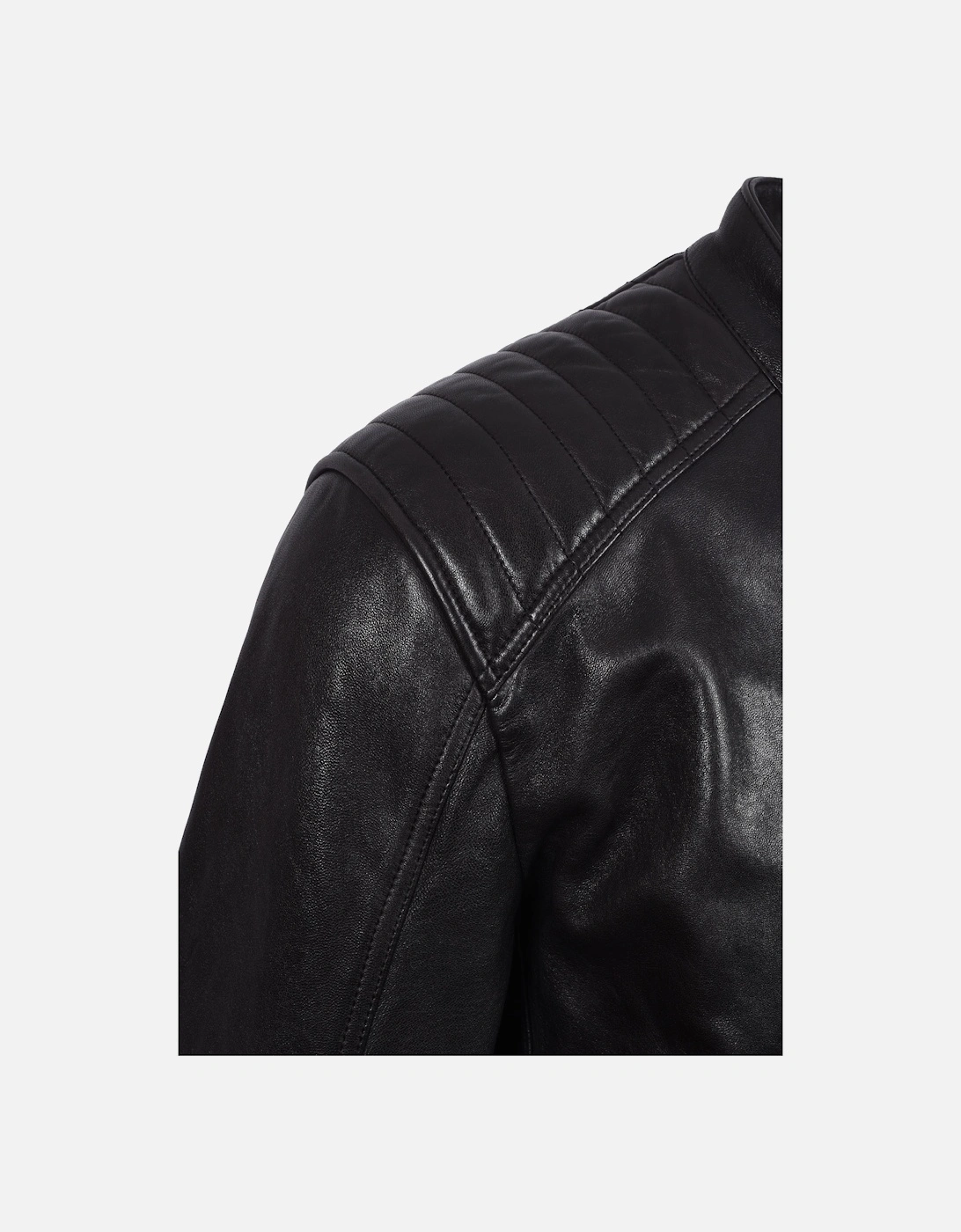 V Racer Leather Jacket Black