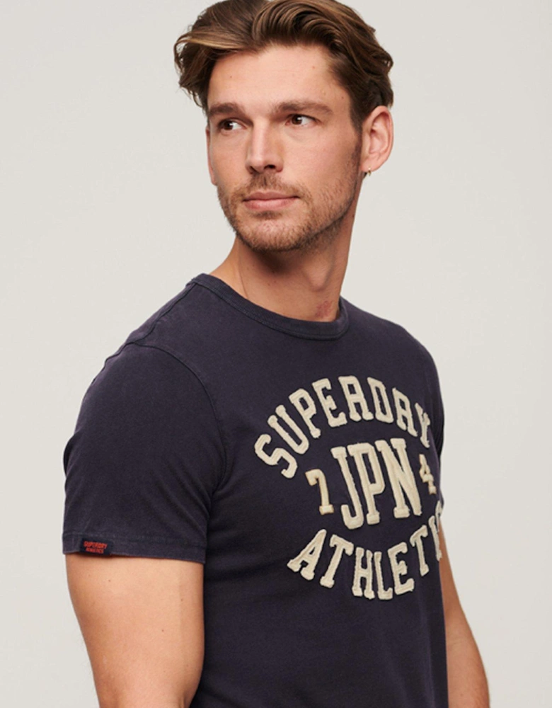 Vintage Athletic Short Sleeve T-shirt - Navy