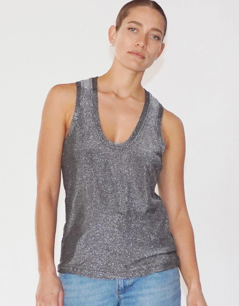 Metallic Tanzanite Vest Top - Grey