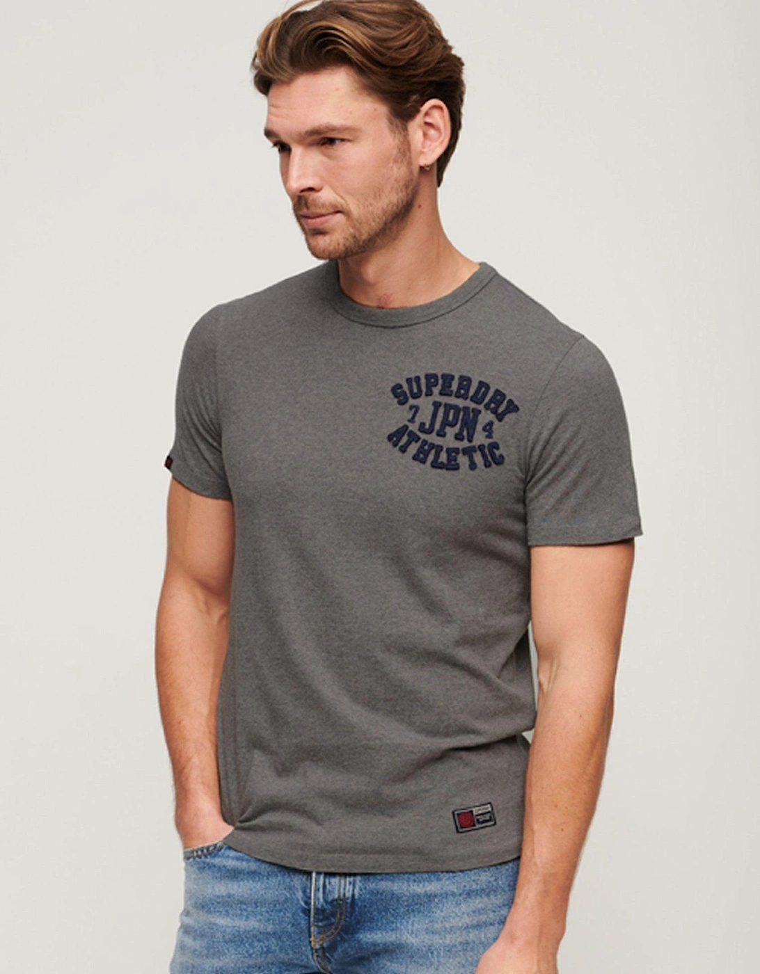 Vintage Athletic Chest Short Sleeve T-shirt - Grey, 7 of 6