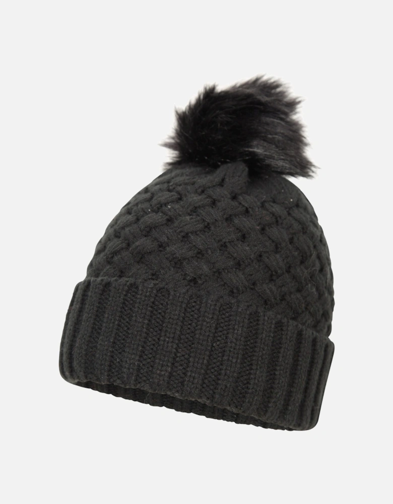 Womens/Ladies Lisbon Pom Pom Borg Lined Beanie