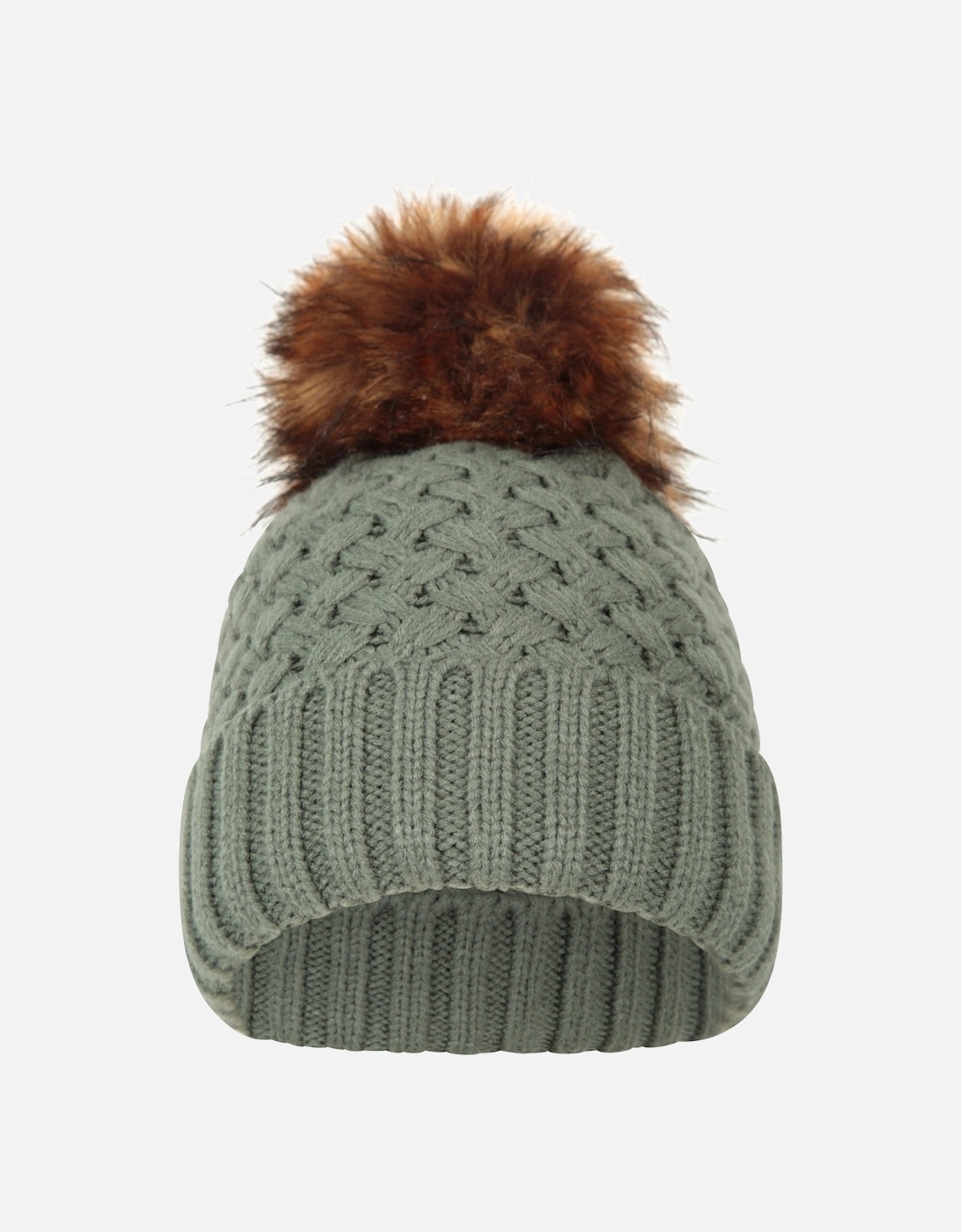 Women's Mountain Warehouse Womens/Ladies Lisbon Pom Pom Borg Lined Beanie - Green - Size: ONE size