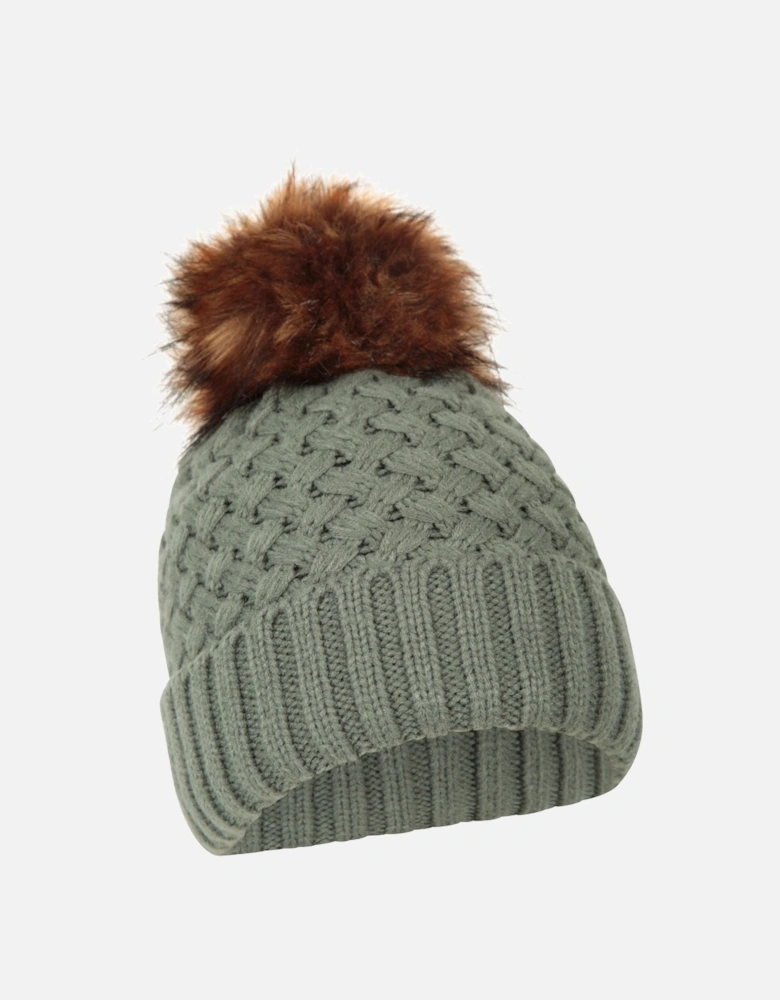 Womens/Ladies Lisbon Pom Pom Borg Lined Beanie