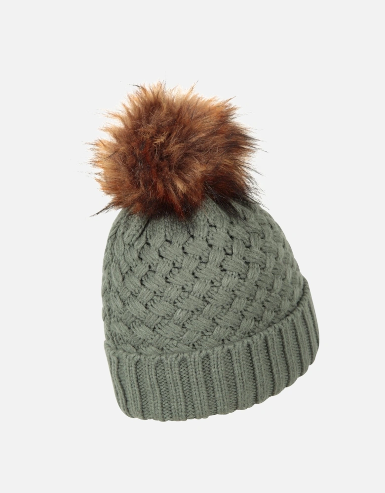 Womens/Ladies Lisbon Pom Pom Borg Lined Beanie