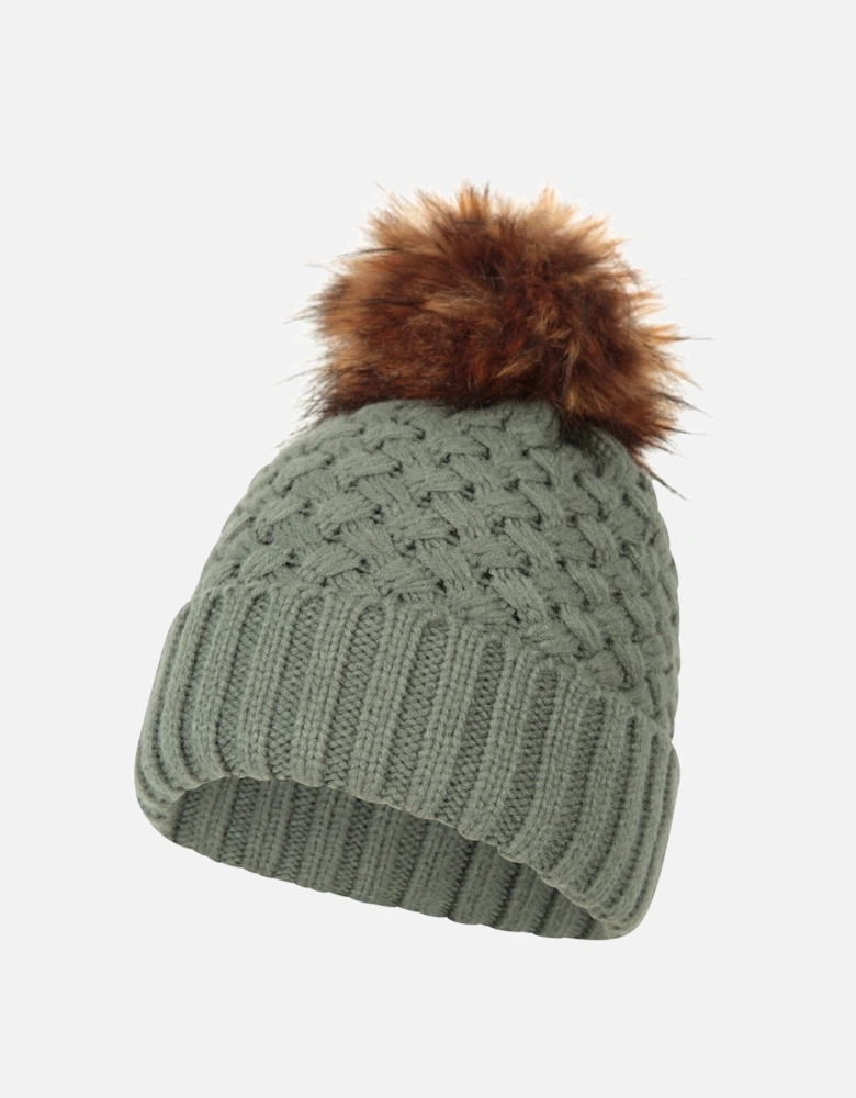 Womens/Ladies Lisbon Pom Pom Borg Lined Beanie