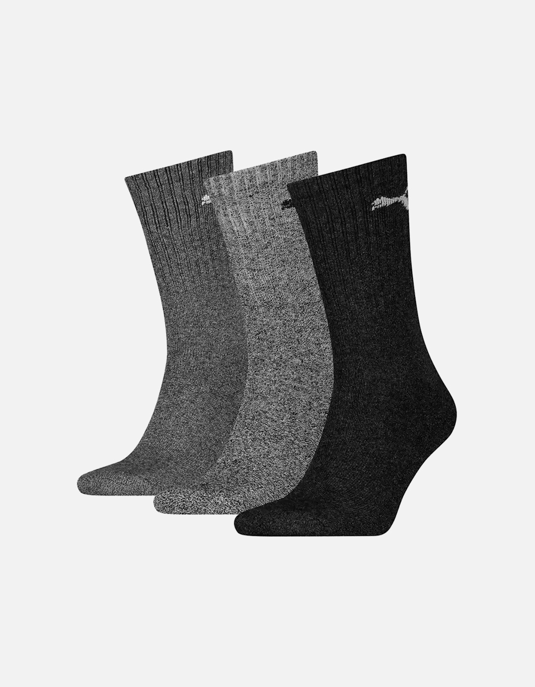 Puma Unisex Grey Adult Crew Sports Socks (Pack Of 3) - Size: 9/10/9.5/10.5/11/9/9.5/10/10.5/11