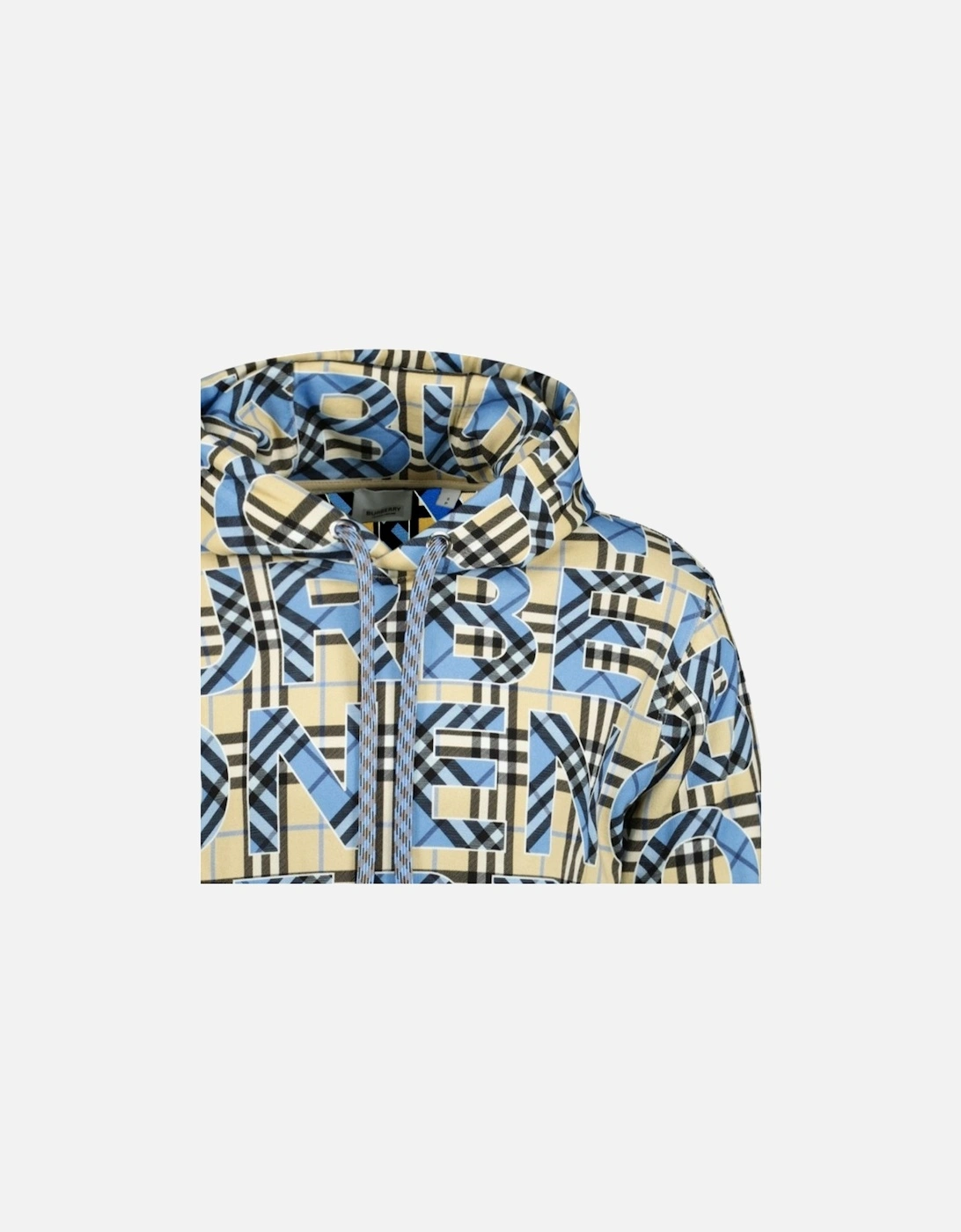 Check Logo Print Cotton Sweatshirt Yellow & Blue