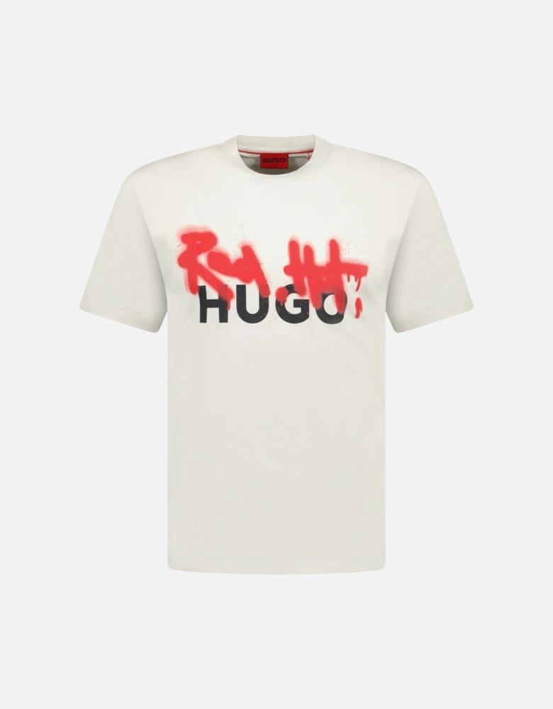 Hugo Spray Print T-Shirt Ivory