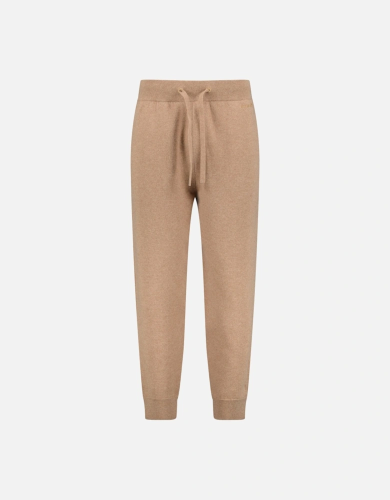 'Hunton' Knitted Cuffed Cashmere Sweatpants Camel