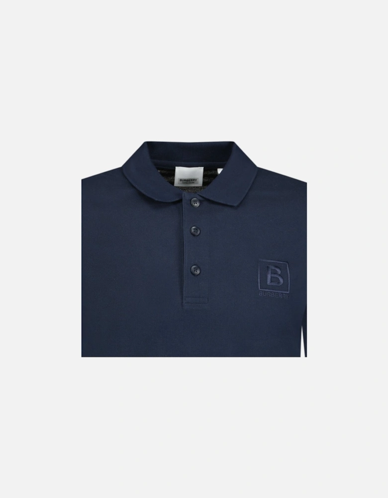 'Gateforth' Long Sleeve Polo-Shirt Navy