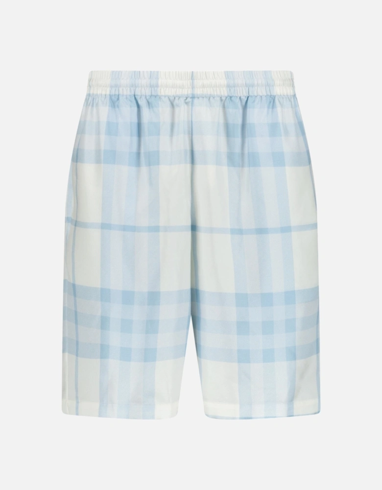 'Bradeston' Silk Check Shorts Blue & White