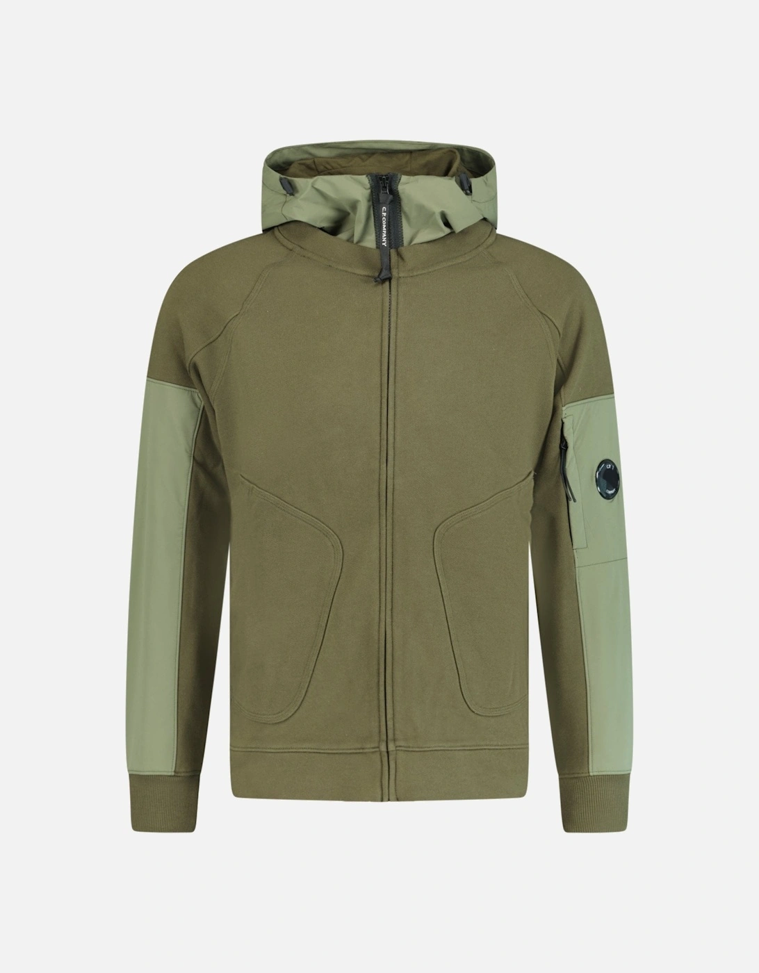 Zip-Up Lens Hooded Sweatshirt Khaki, 4 of 3