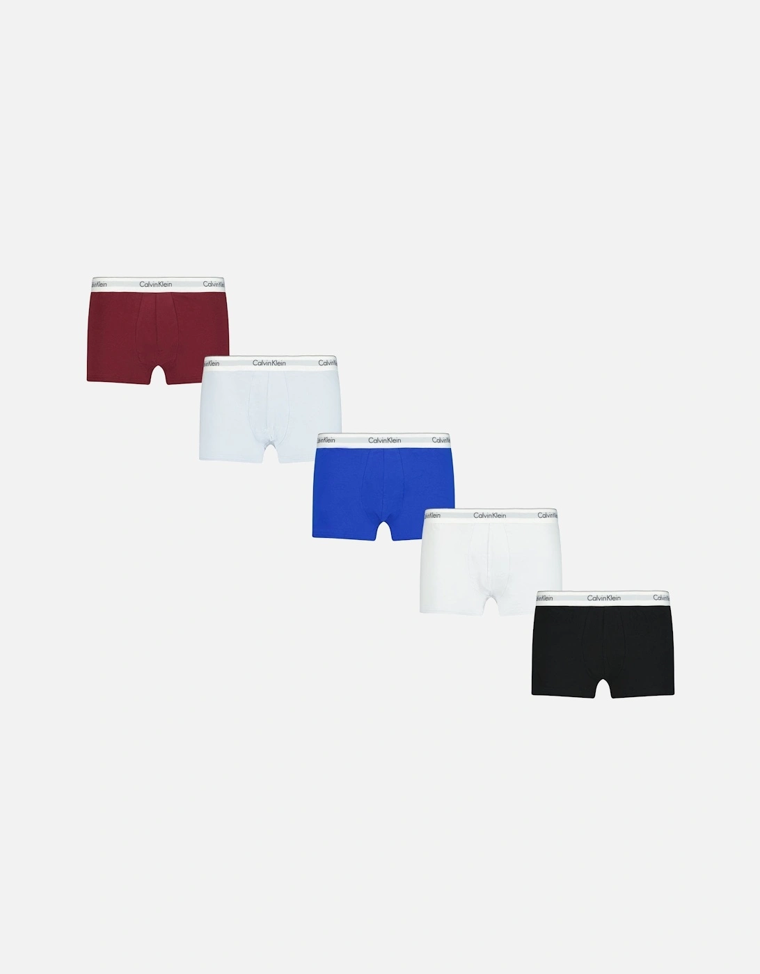 'Modern Cotton Stretch' Boxers Maroon, Baby Blue, Blue, White & Black (5 Pack)