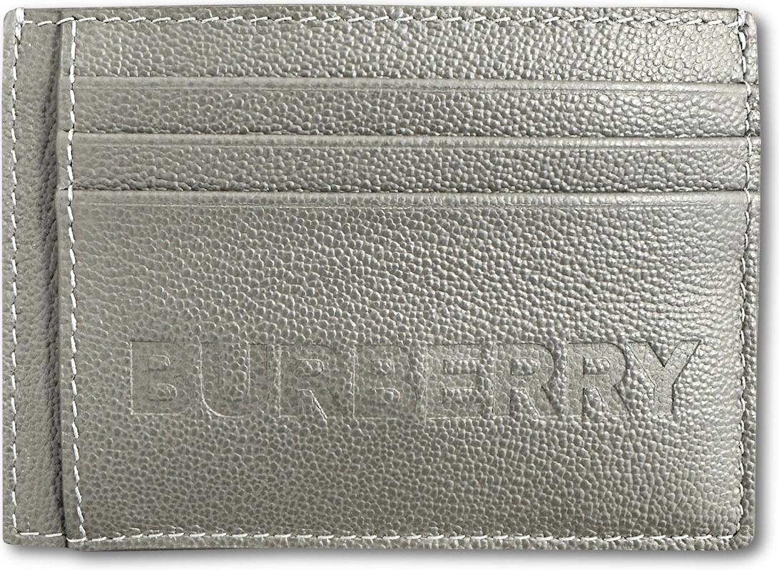 'Chase' Leather Card Holder With Money Clip Grey