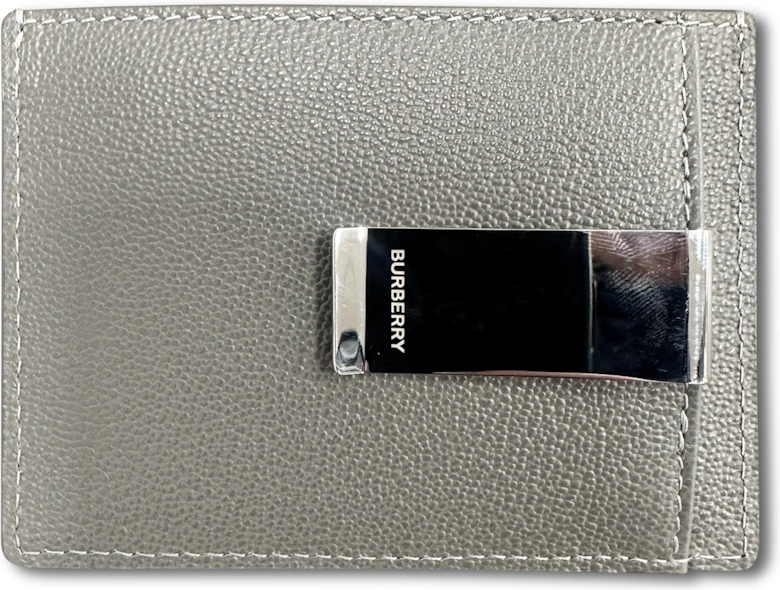 'Chase' Leather Card Holder With Money Clip Grey