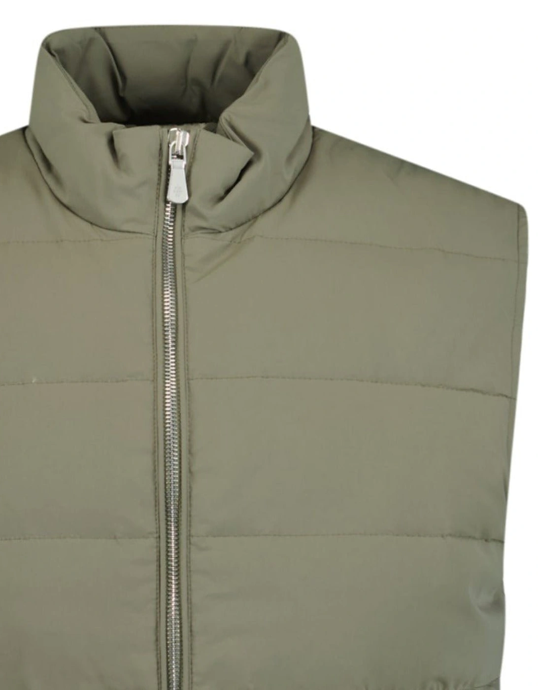 Quilted Nylon Down Gilet Jacket Khaki