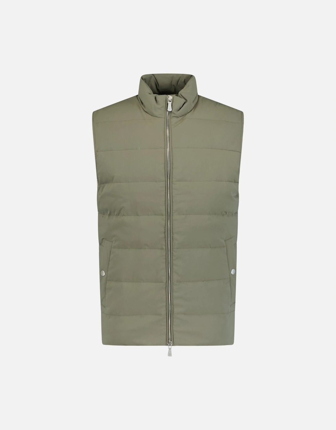 Quilted Nylon Down Gilet Jacket Khaki, 3 of 2