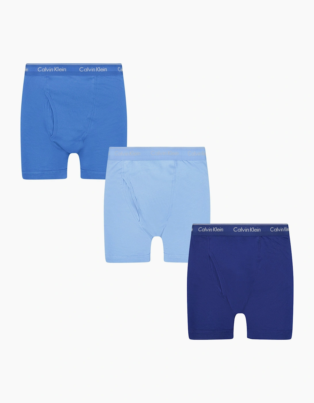 Men's Calvin Klein Stencil Logo Cotton Stretch Boxers Blue, Baby Blue & Navy (3 Pack) - Size: 30/30