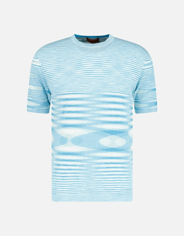 Knitted Stripe T-Shirt Blue & White