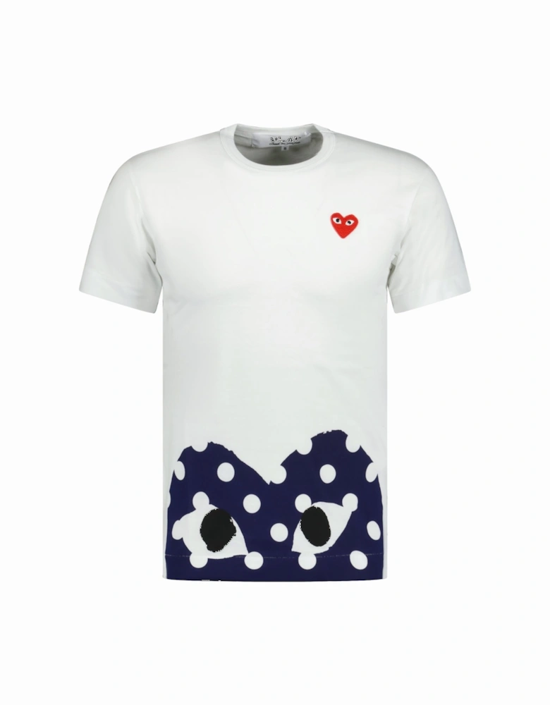 Polka Dot Heart T-Shirt White