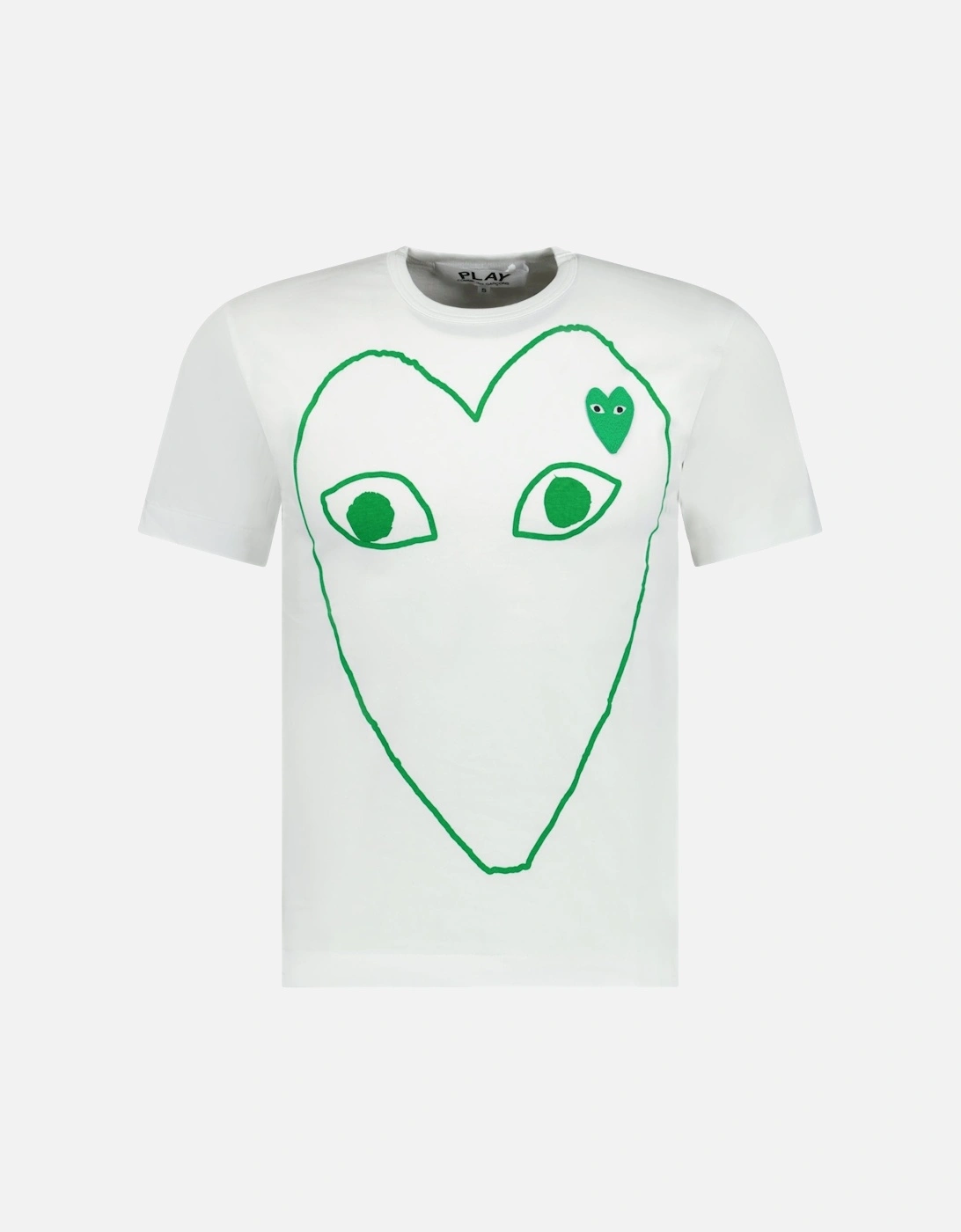 Big Print Green Heart T-Shirt White, 3 of 2