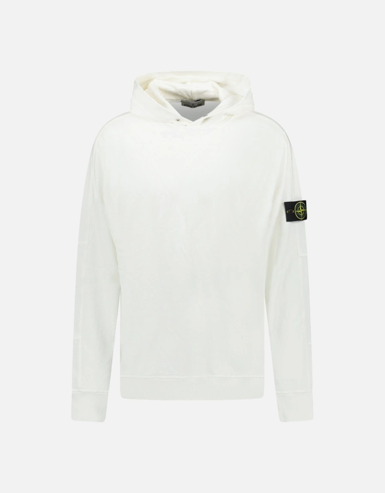 ‘old’ Treatment Hooded Sweatshirt In White