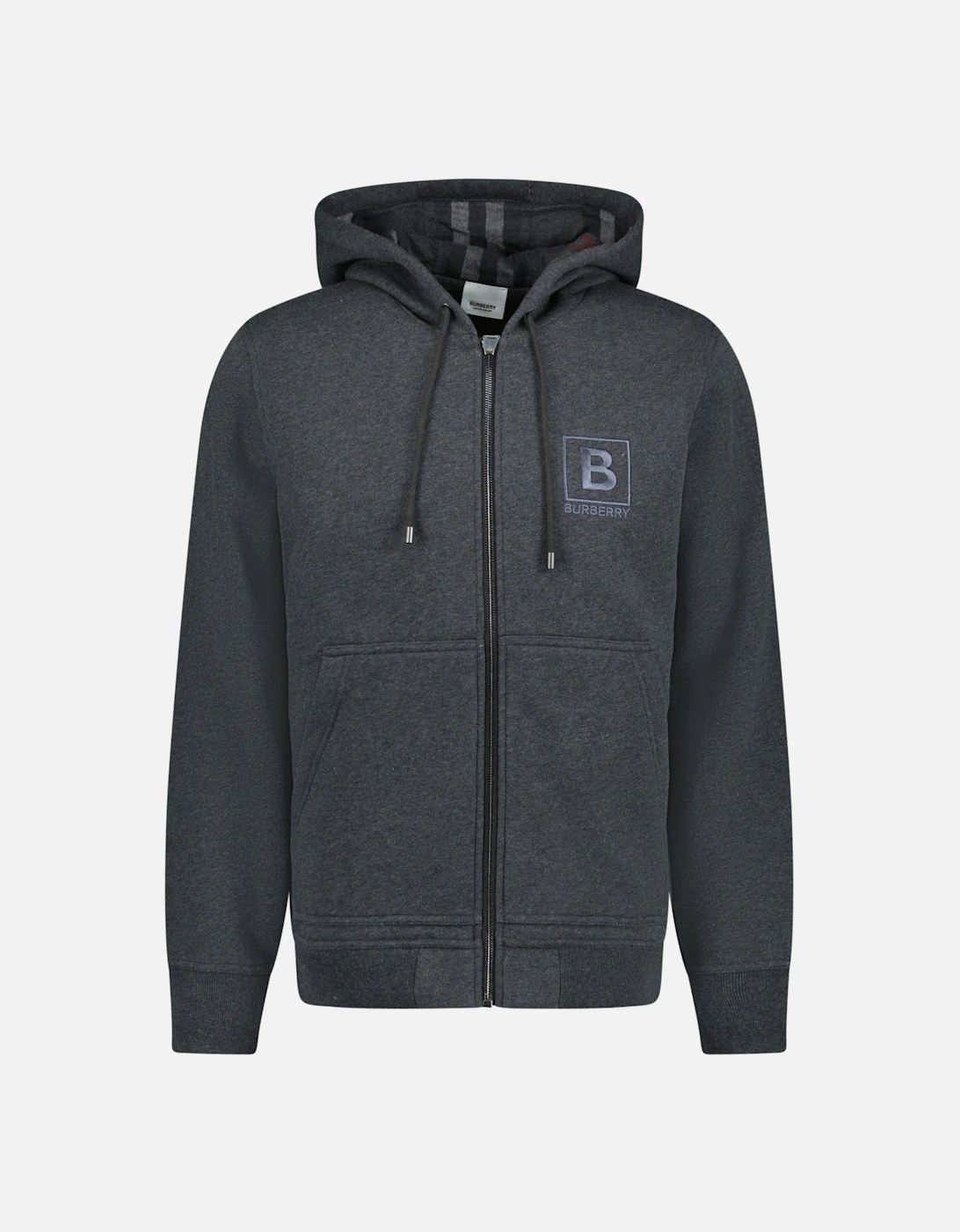 'Fordson' Check Hoodie Sweatshirt Charcoal, 3 of 2