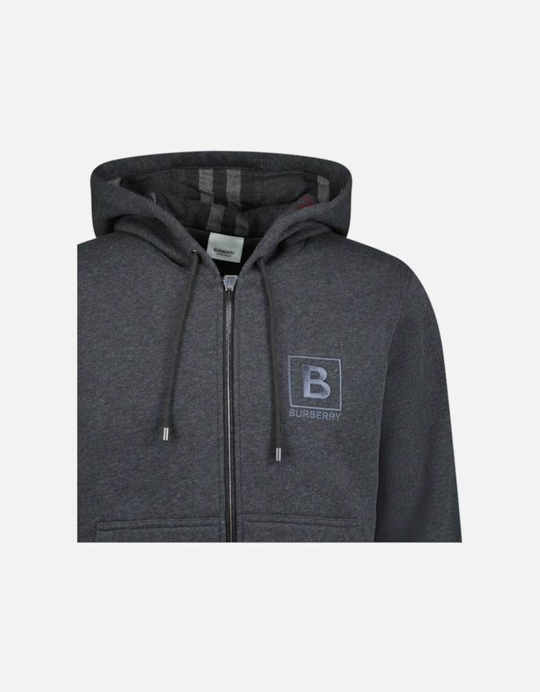 'Fordson' Check Hoodie Sweatshirt Charcoal