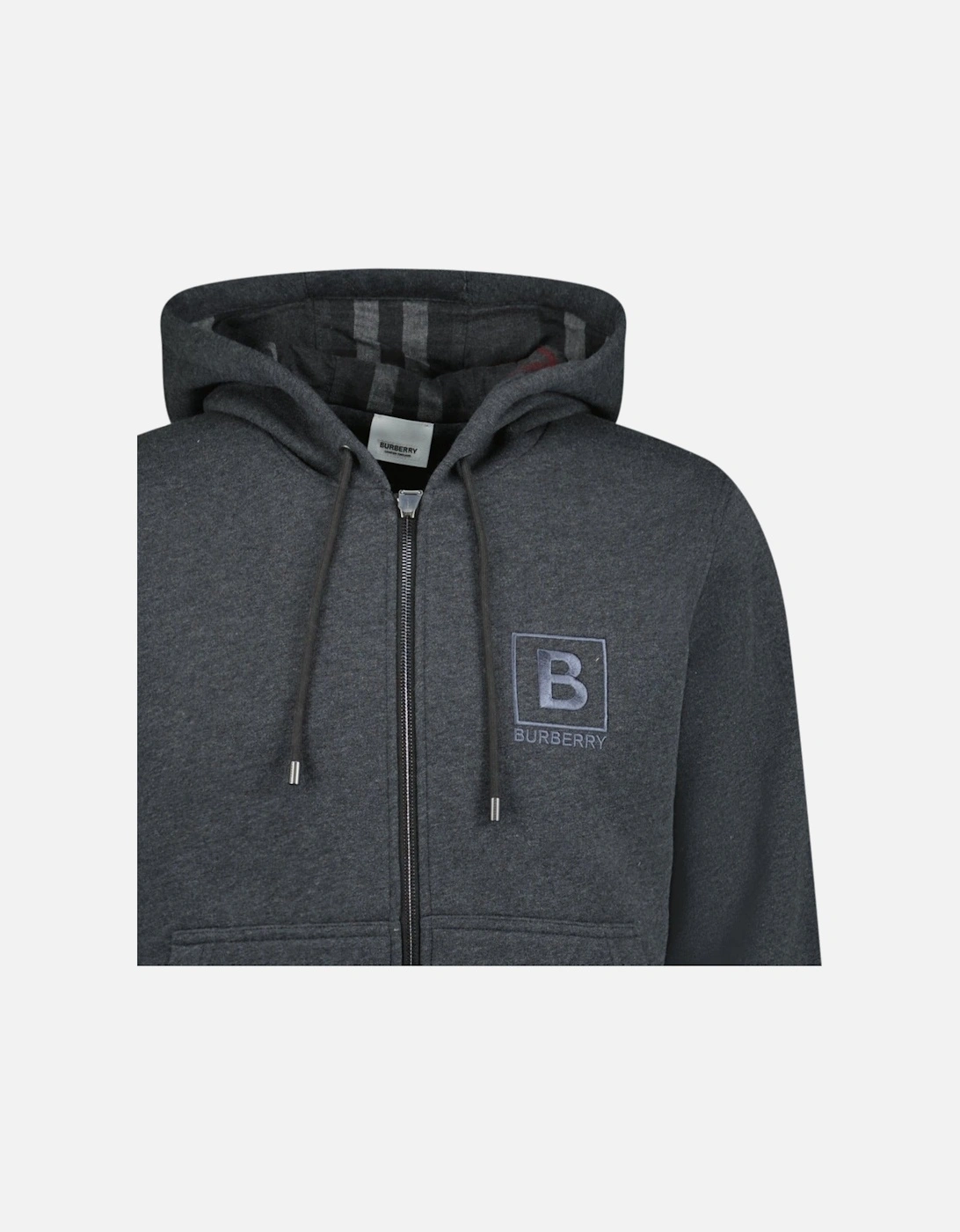 'Fordson' Check Hoodie Sweatshirt Charcoal