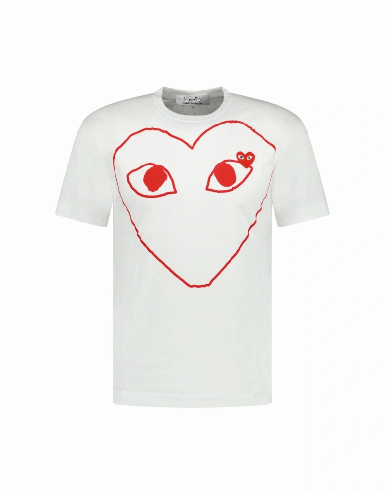 Big Print Red Heart T-Shirt White