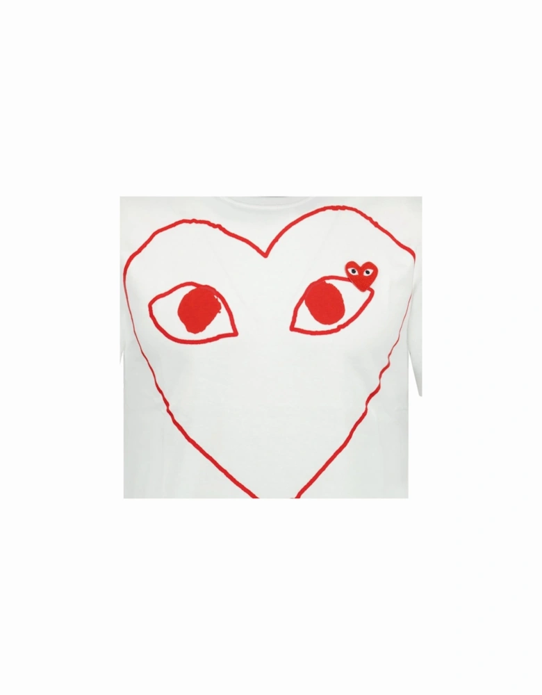 Big Print Red Heart T-Shirt White