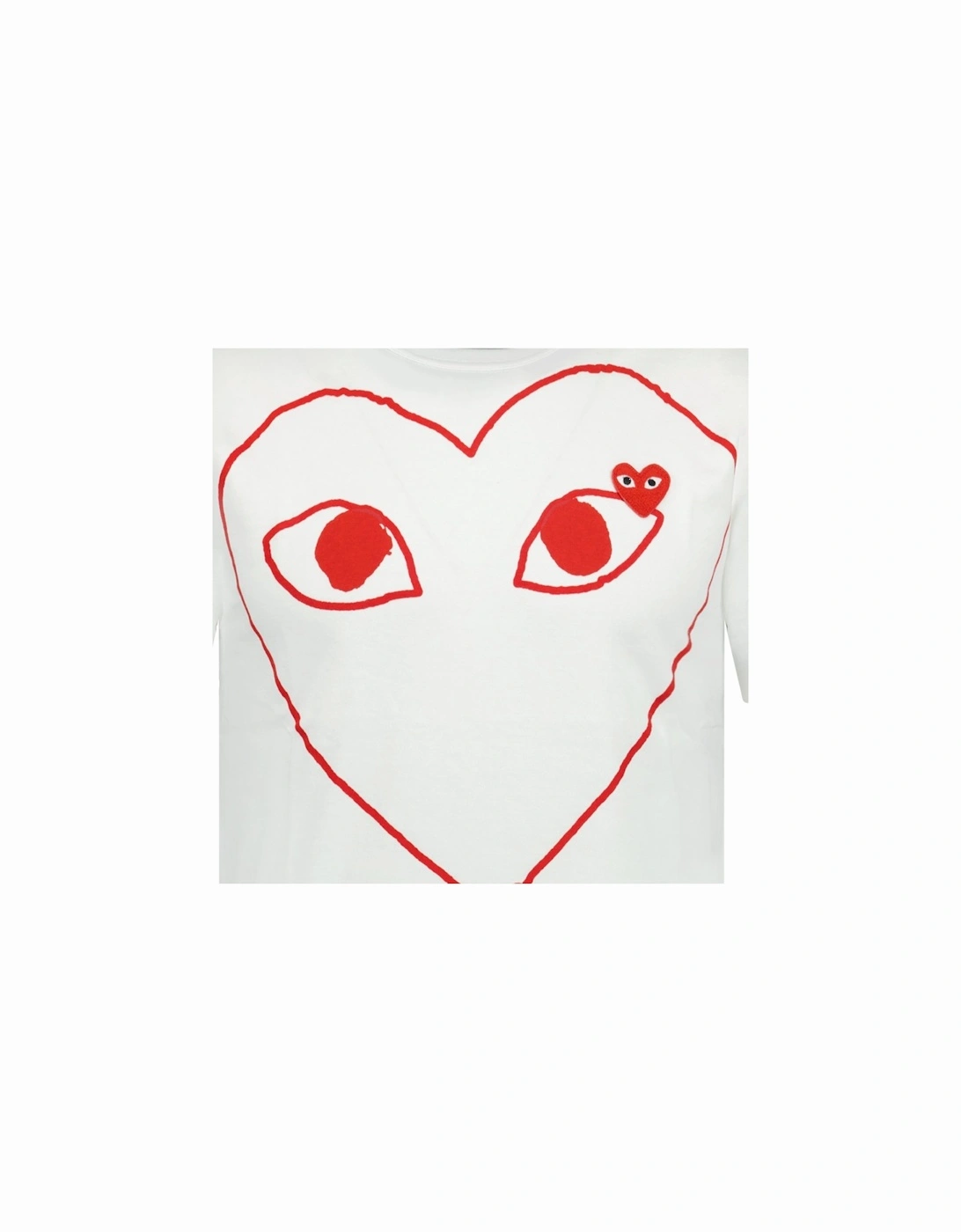 Big Print Red Heart T-Shirt White