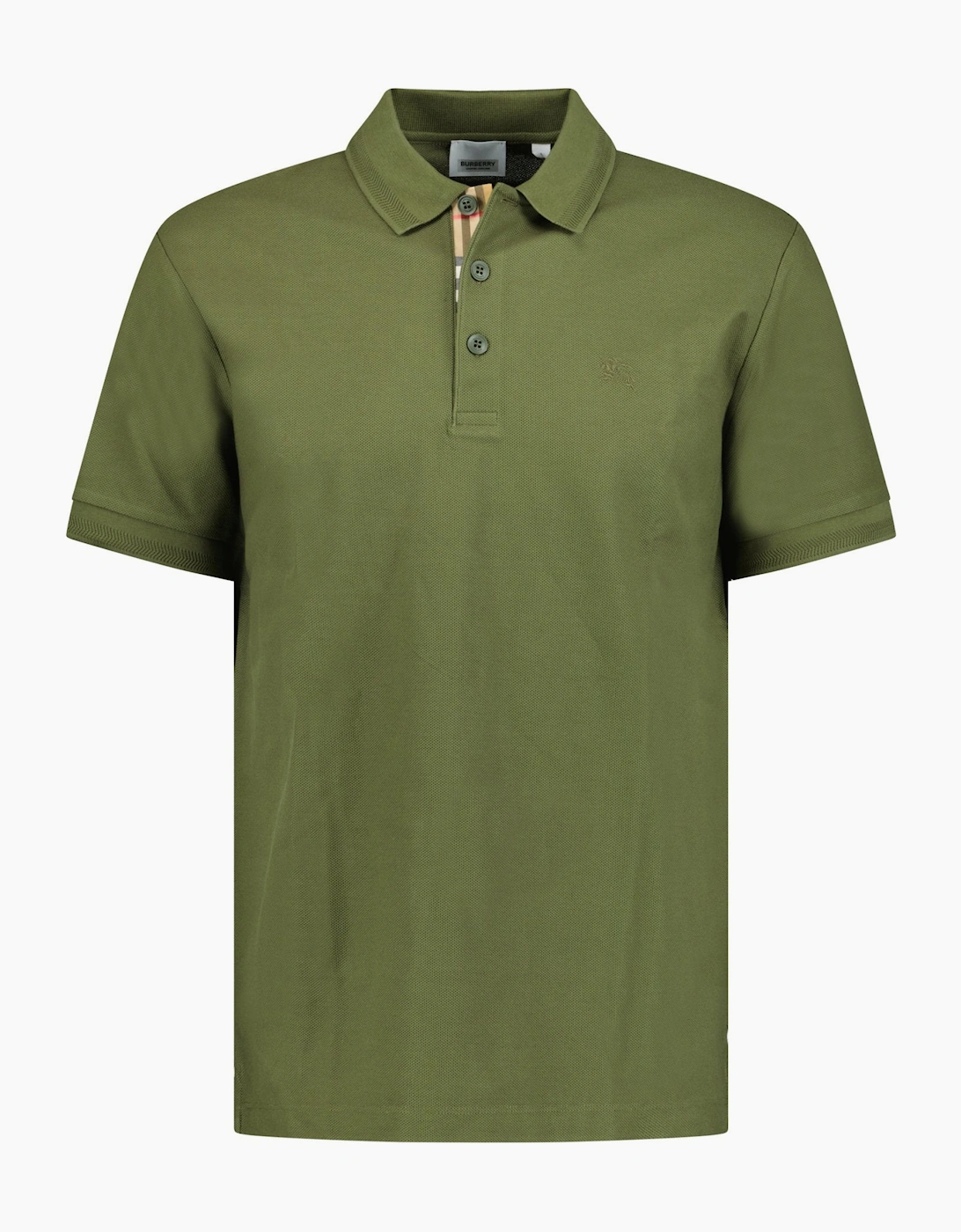 Burberry Men's Green 'Eddie' Polo-Shirt Olive  40 L