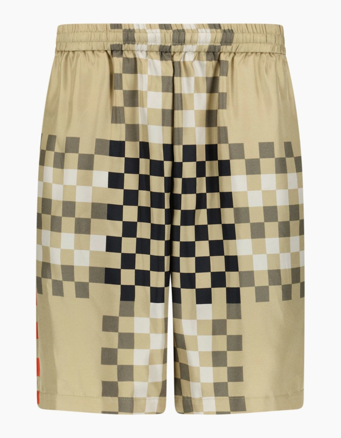 Burberry Men's Burberry 'Bradeston' Silk Pixel Check Shorts Brown - Cream